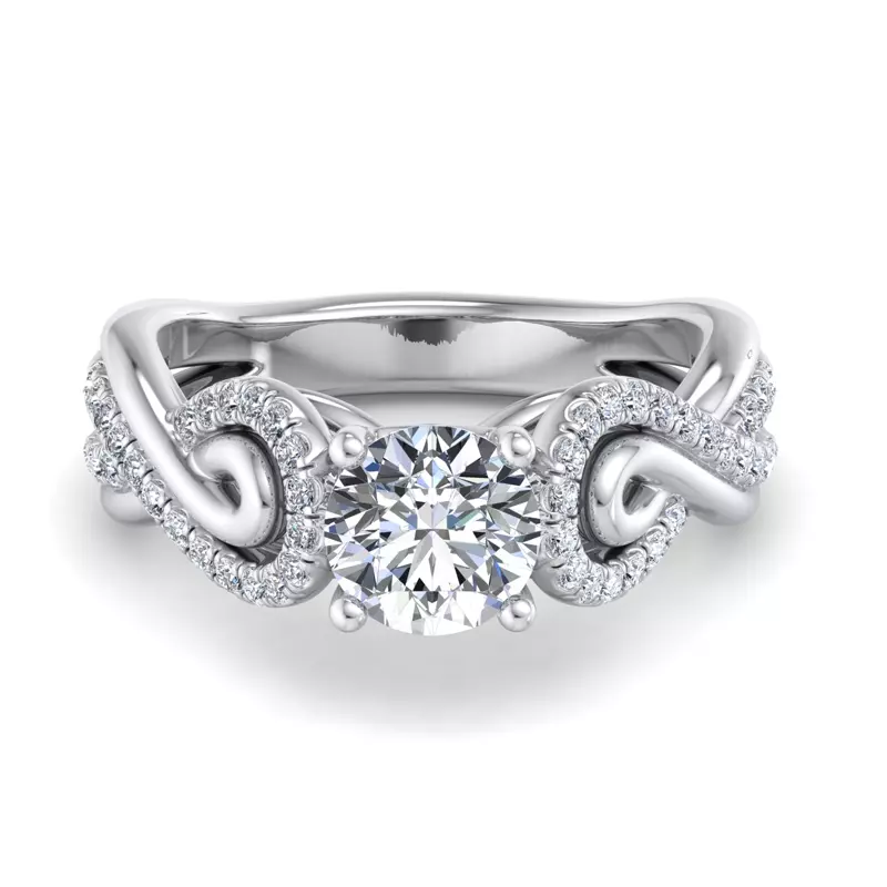 14K White Gold Kimberly Matching Band For Engagement Ring