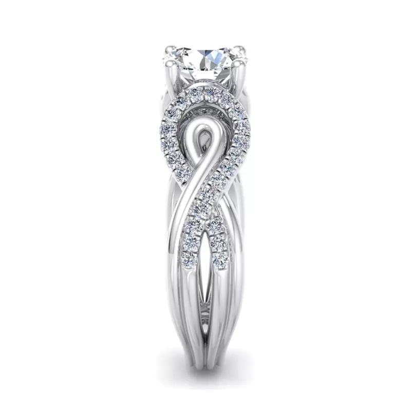 14K White Gold Kimberly Matching Band For Engagement Ring
