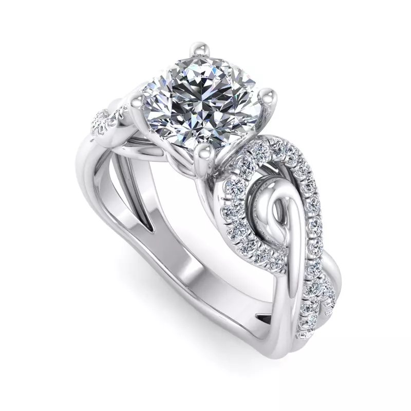 14K White Gold Kimberly Matching Band For Engagement Ring