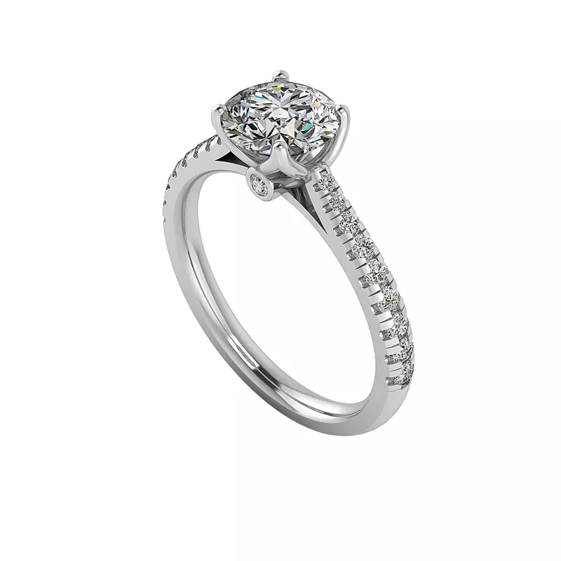 14K White Gold Aliyah Engagement Ring