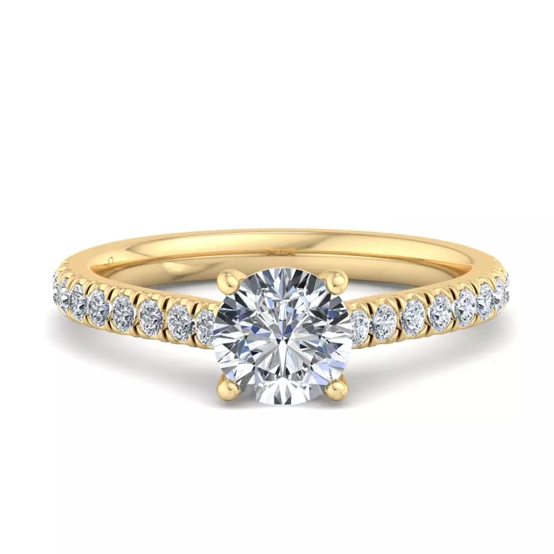14K Yellow Gold Olive Engagement Ring