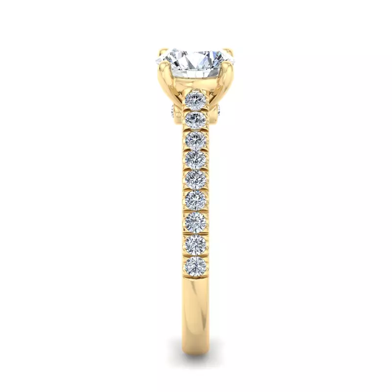 14K Yellow Gold Olive Engagement Ring