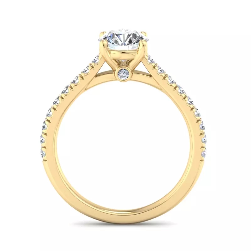 14K Yellow Gold Olive Engagement Ring