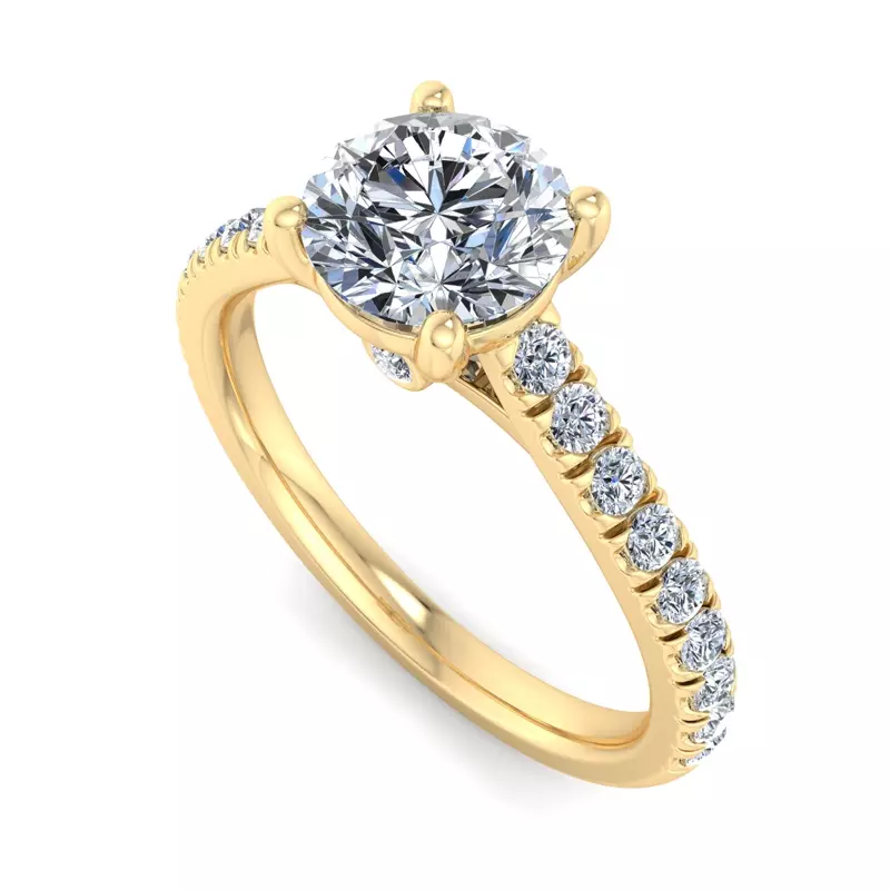 14K Yellow Gold Olive Engagement Ring