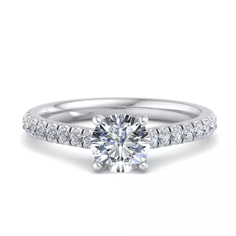 Platinum Olive Engagement Ring