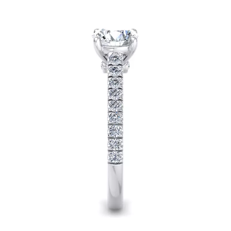 Platinum Olive Engagement Ring