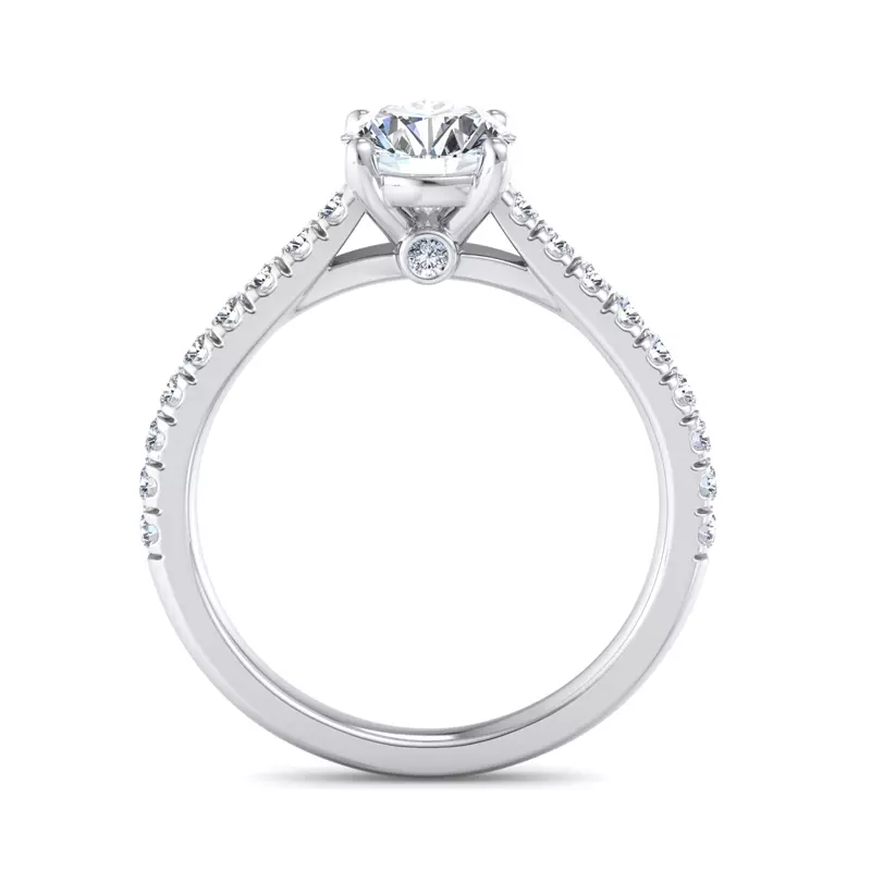 Platinum Olive Engagement Ring