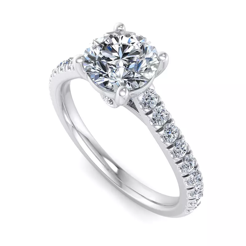 Platinum Olive Engagement Ring