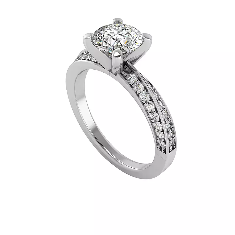 14K White Gold Journee Engagement Ring