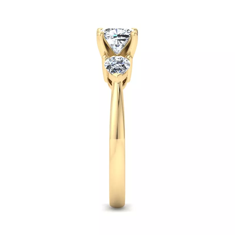 14K Yellow Gold Madison Three-Stone Pear Engagement Ring