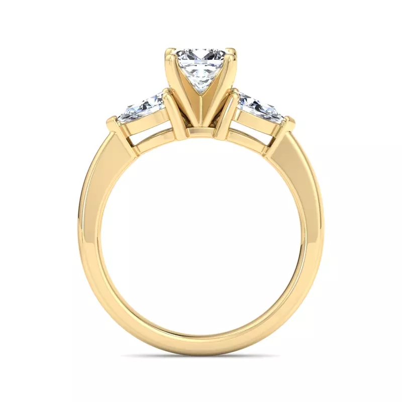 14K Yellow Gold Madison Three-Stone Pear Engagement Ring