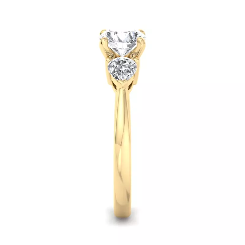 14K Yellow Gold Madison Three Stone Pear Engagement Ring