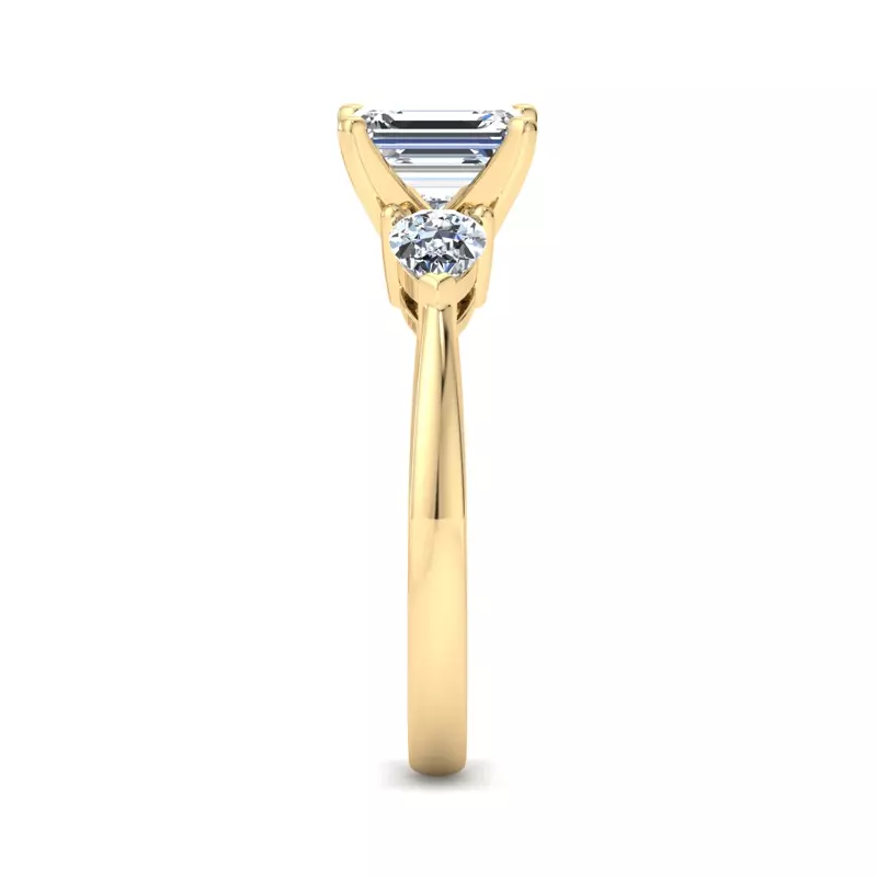 14K Yellow Gold Madison Three-Stone Pear Engagement Ring
