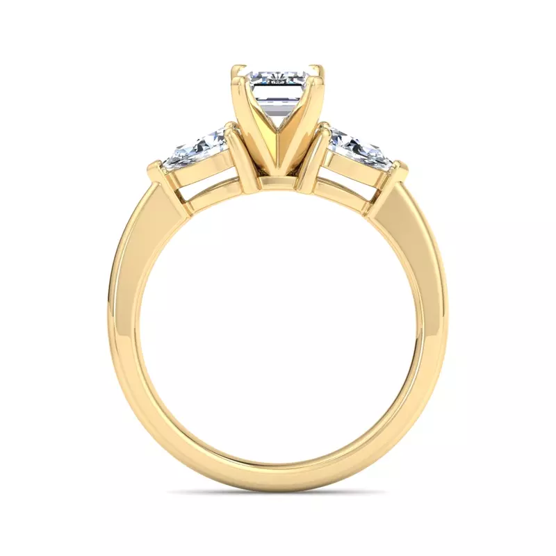 14K Yellow Gold Madison Three-Stone Pear Engagement Ring