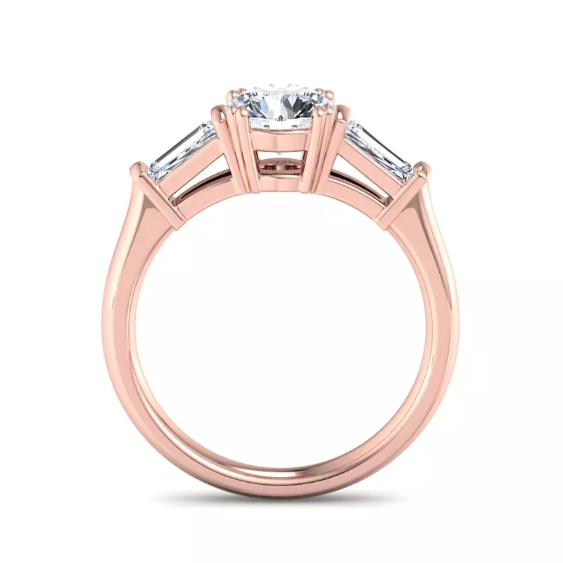 14K Rose Gold Halle Tapered Baguette