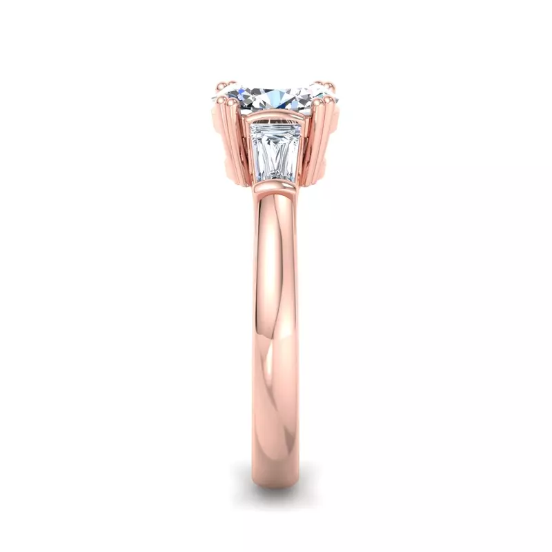 14K Rose Gold Halle Tapered Baguette Engagement Ring