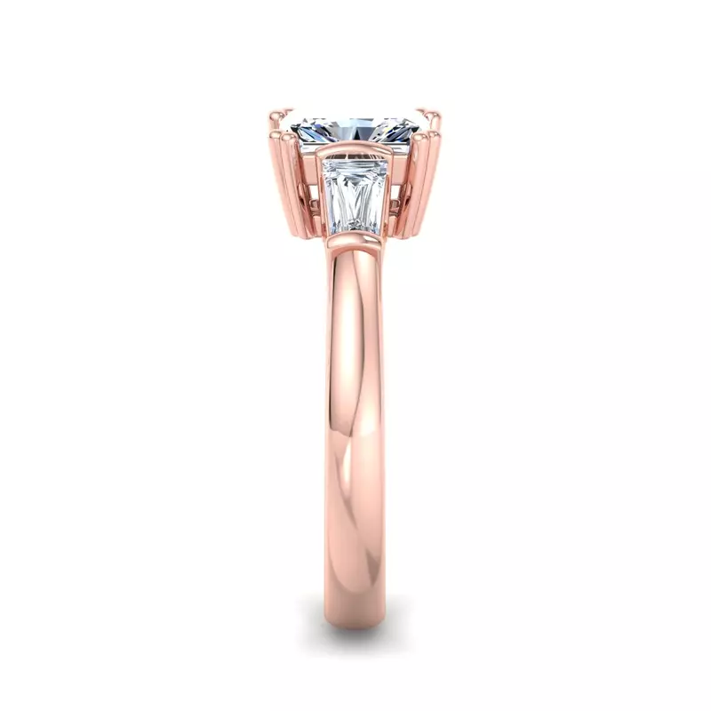 14K Rose Gold Halle Tapered Baguette Engagement Ring
