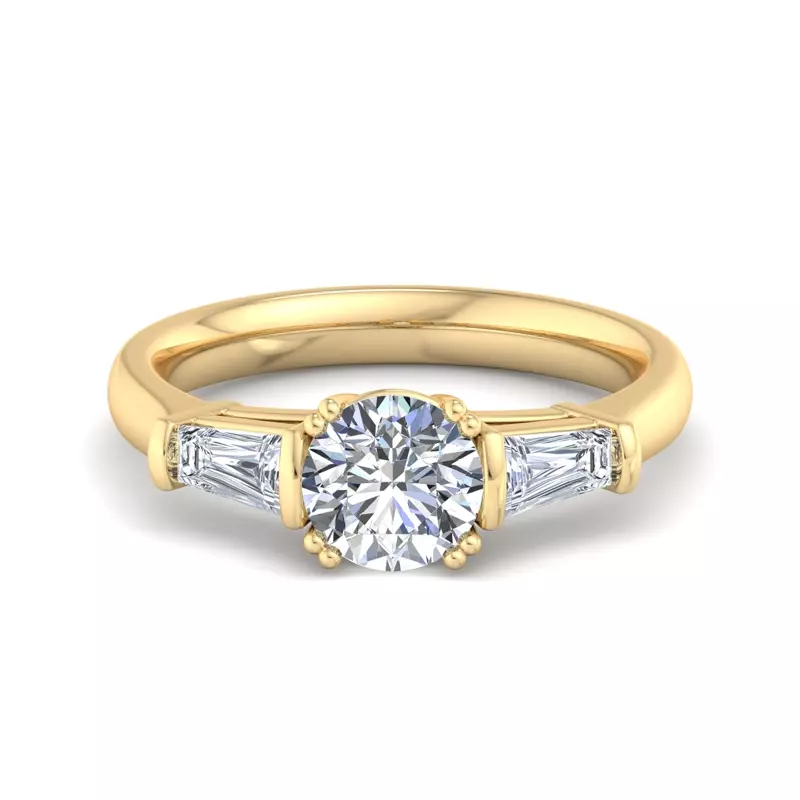 14K Yellow Gold Halle Tapered Baguette