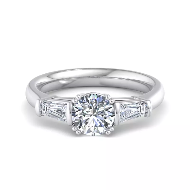 18K White Gold Halle Tapered Baguette