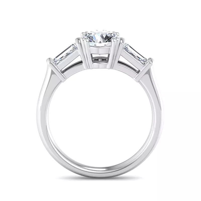 18K White Gold Halle Tapered Baguette