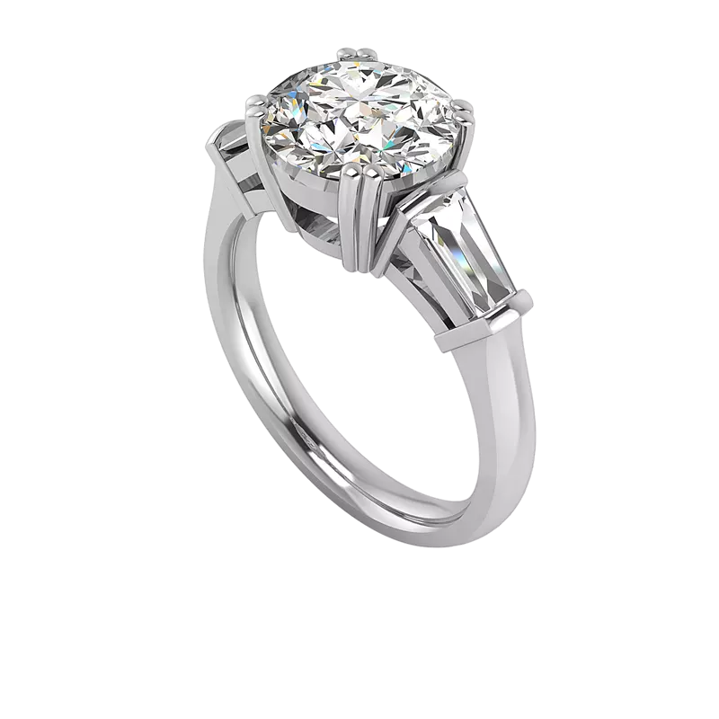 18K White Gold Halle Tapered Baguette