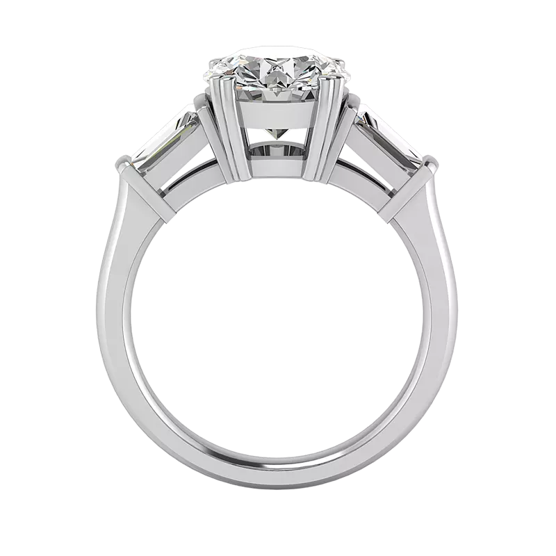 18K White Gold Halle Tapered Baguette