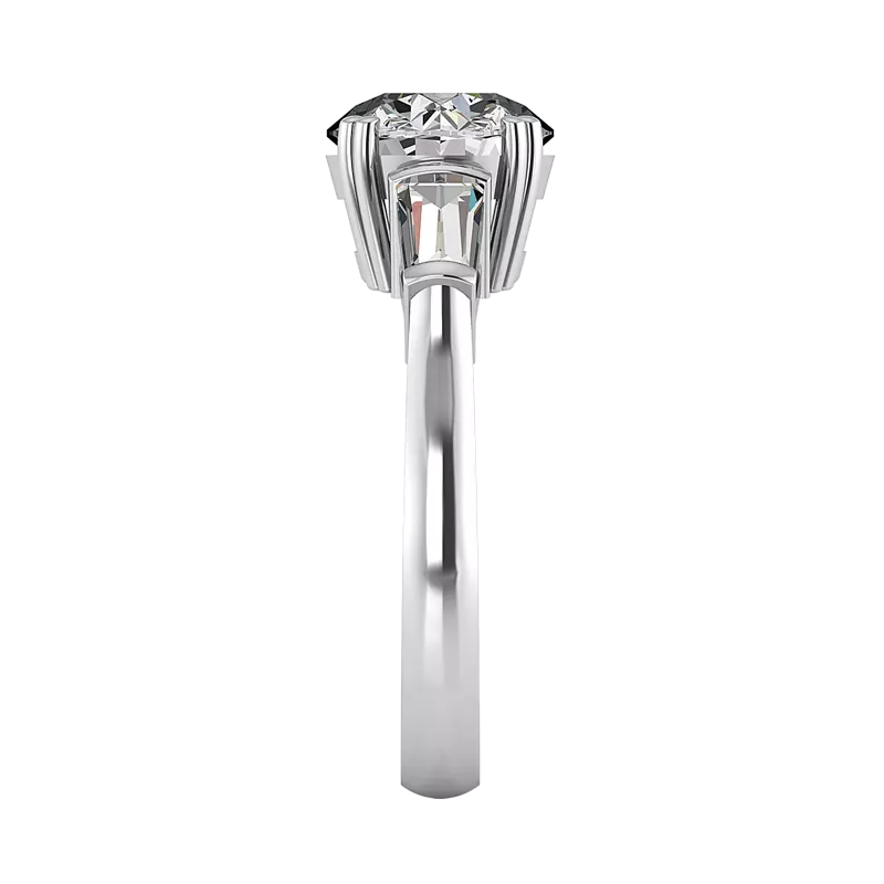 18K White Gold Halle Tapered Baguette