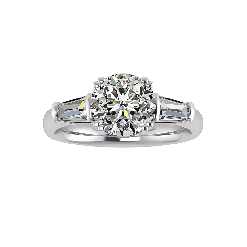 18K White Gold Halle Tapered Baguette