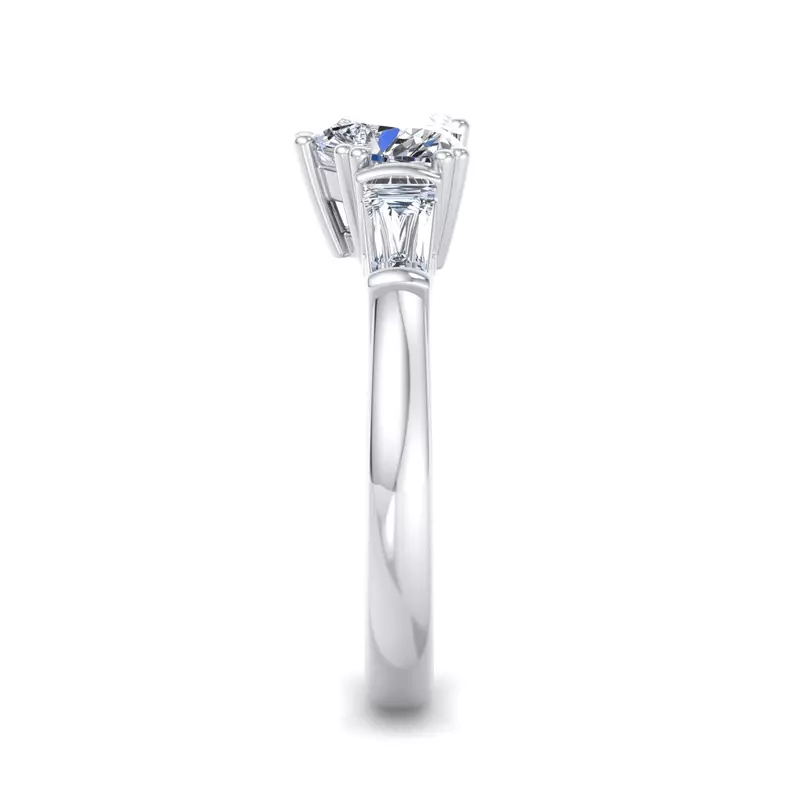 18K White Gold Halle Tapered Baguette Engagement Ring