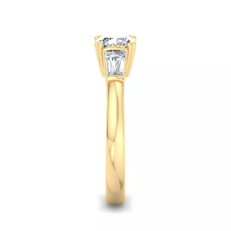 18K Yellow Gold Halle Tapered Baguette Engagement Ring
