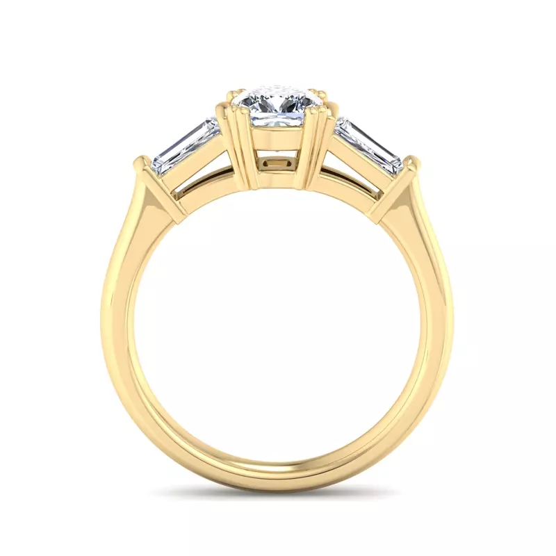 18K Yellow Gold Halle Tapered Baguette Engagement Ring