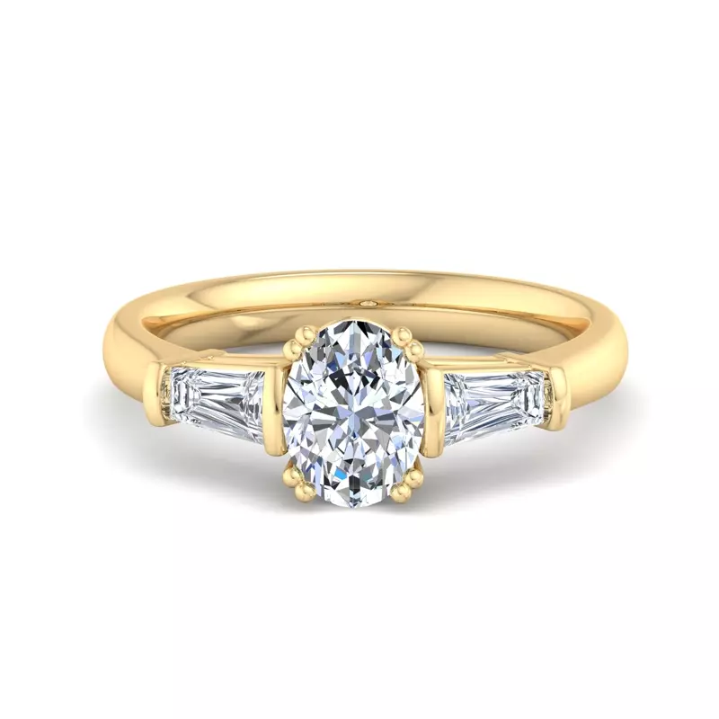 18K Yellow Gold Halle Tapered Baguette Engagement Ring
