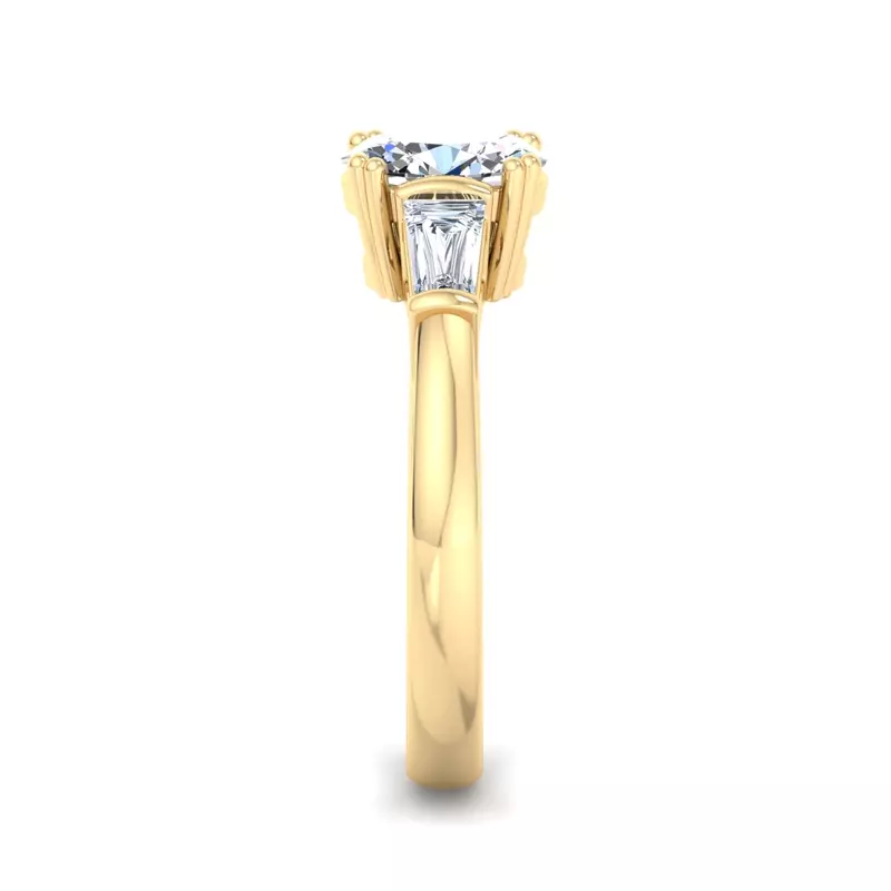 18K Yellow Gold Halle Tapered Baguette Engagement Ring