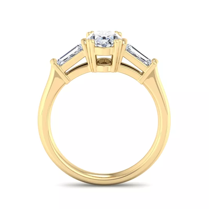 18K Yellow Gold Halle Tapered Baguette Engagement Ring