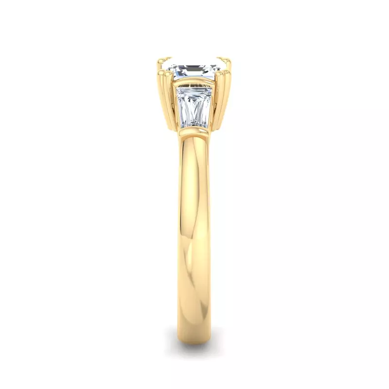 18K Yellow Gold Halle Tapered Baguette Engagement Ring