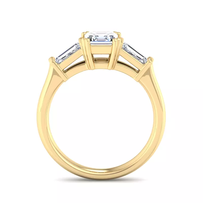 18K Yellow Gold Halle Tapered Baguette Engagement Ring