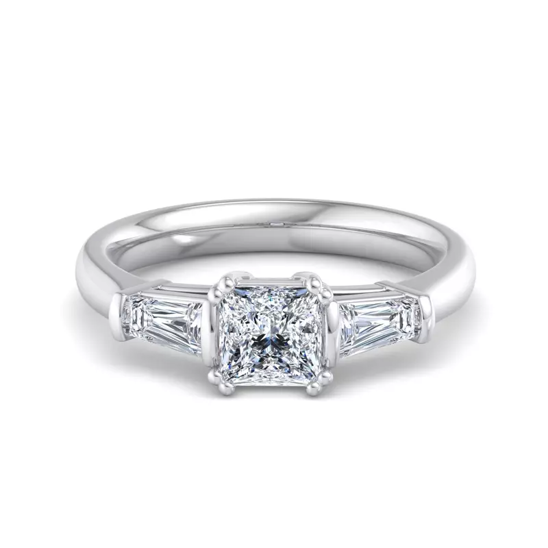 Platinum Halle Tapered Baguette Engagement Ring