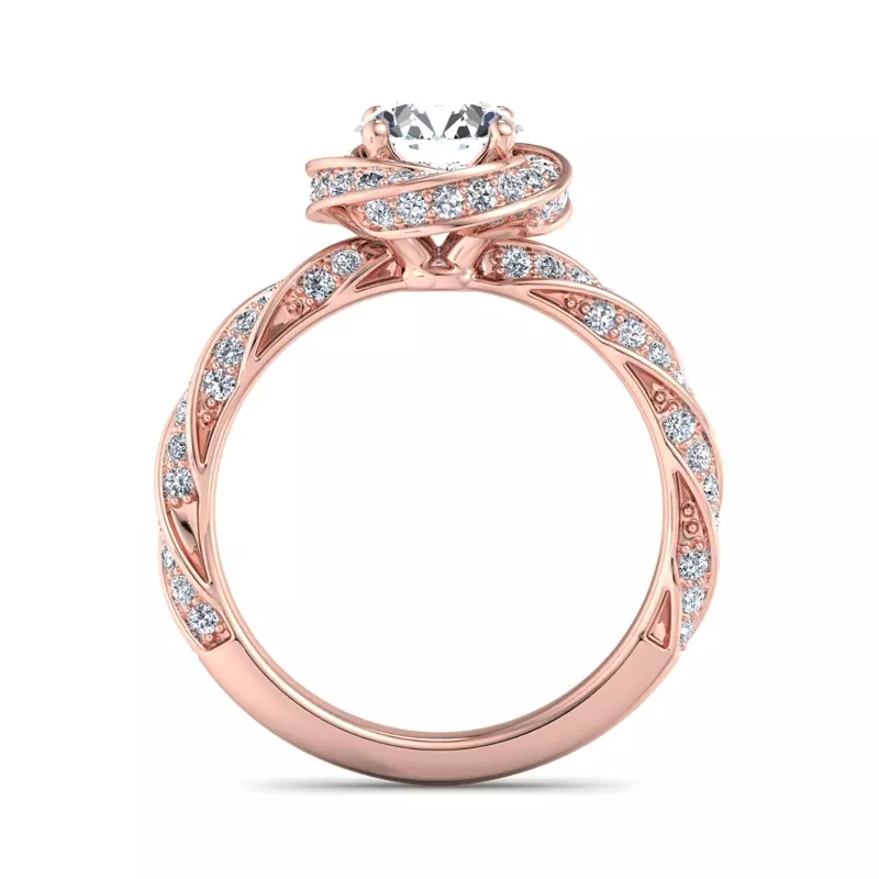 14K Rose Gold Rosa Engagement Ring
