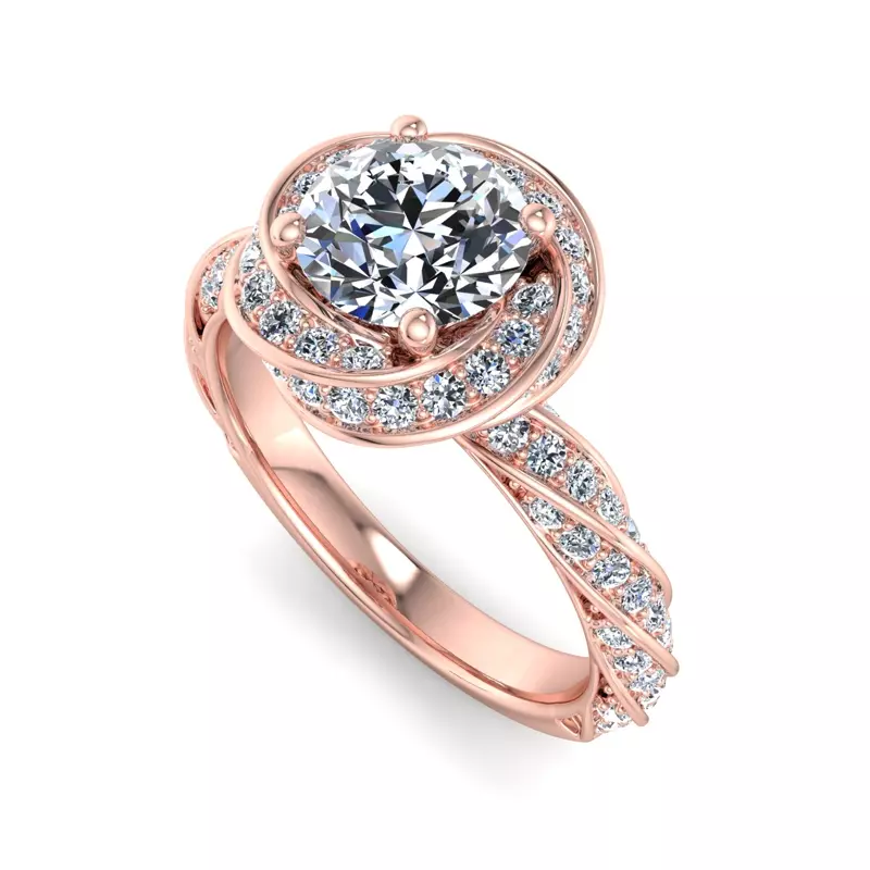 14K Rose Gold Rosa Engagement Ring