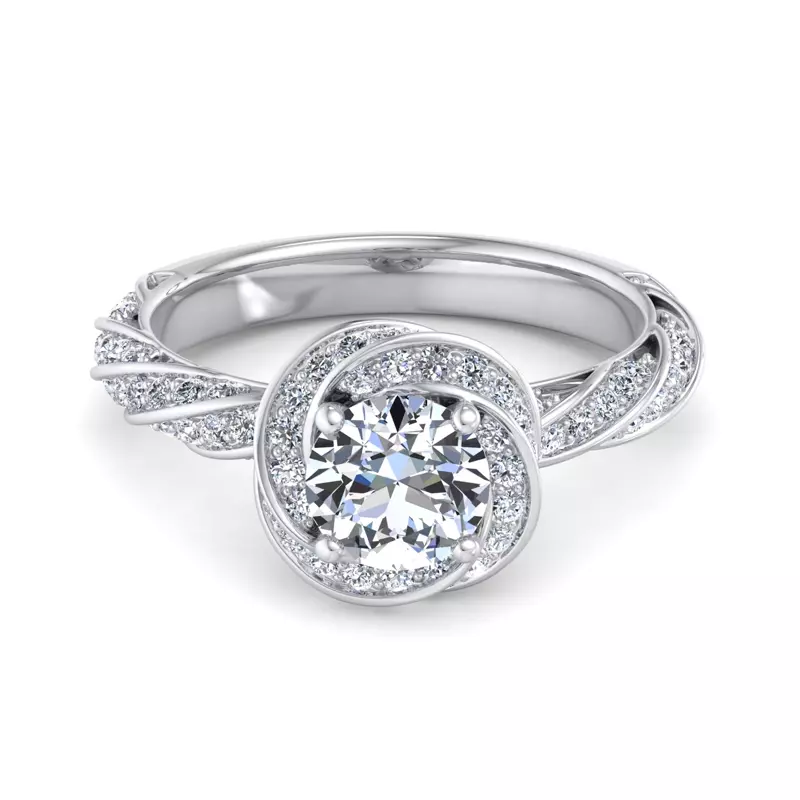 18K White Gold Rosa Engagement Ring