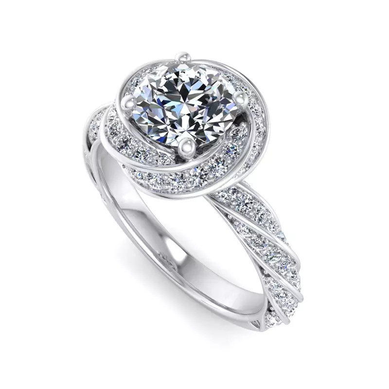 18K White Gold Rosa Engagement Ring