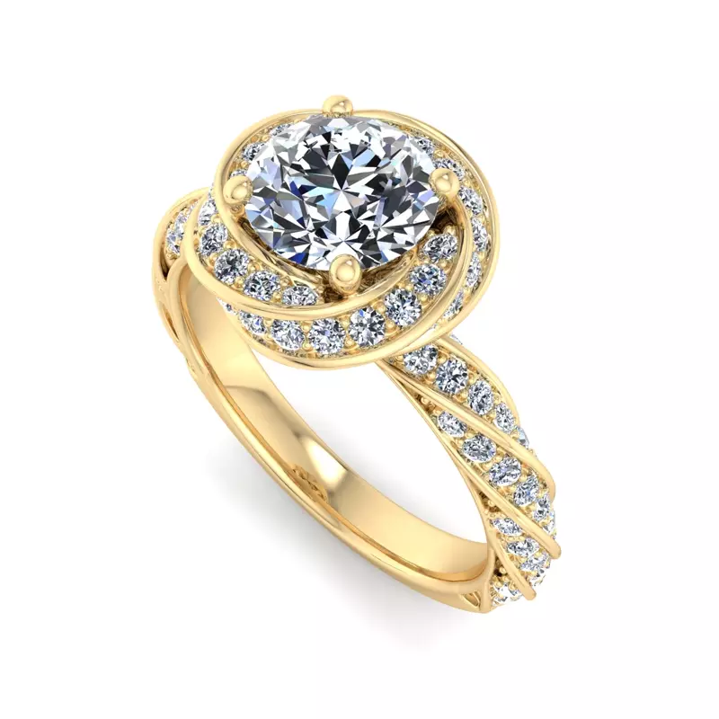 18K Yellow Gold Rosa Engagement Ring