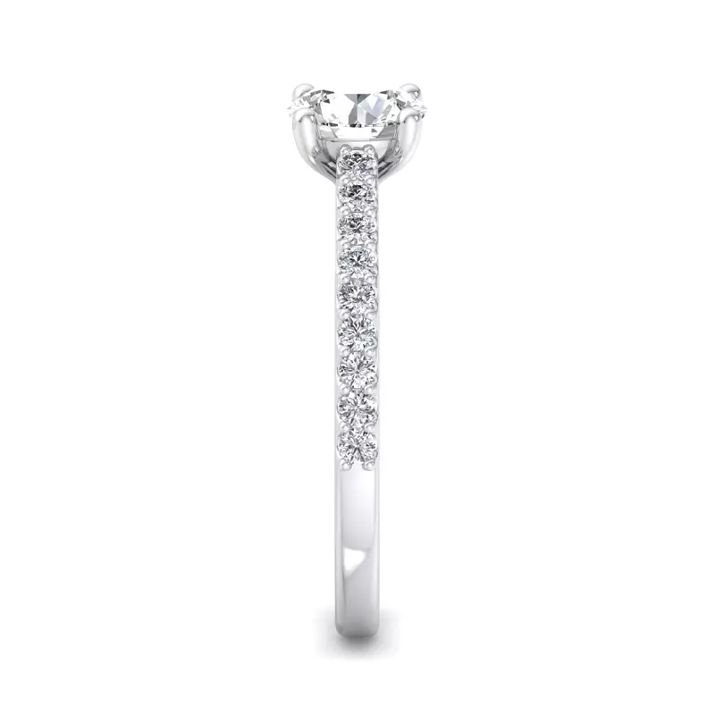 14K White Gold Kayla Pave Cathedral Engagement Ring