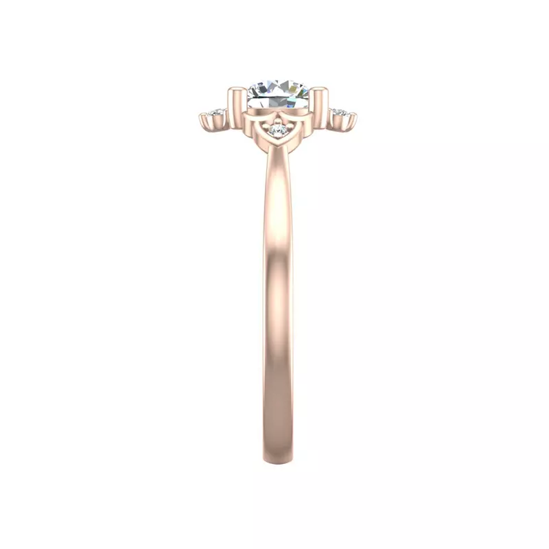 14K Rose Gold Aspen Art Deco Engagement Ring