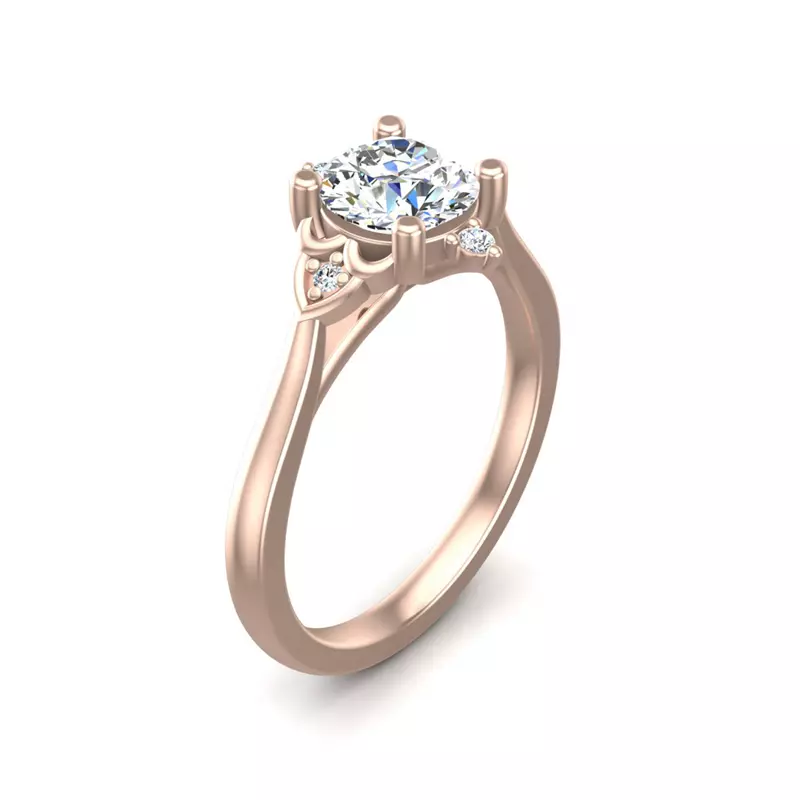 14K Rose Gold Aspen Art Deco Engagement Ring