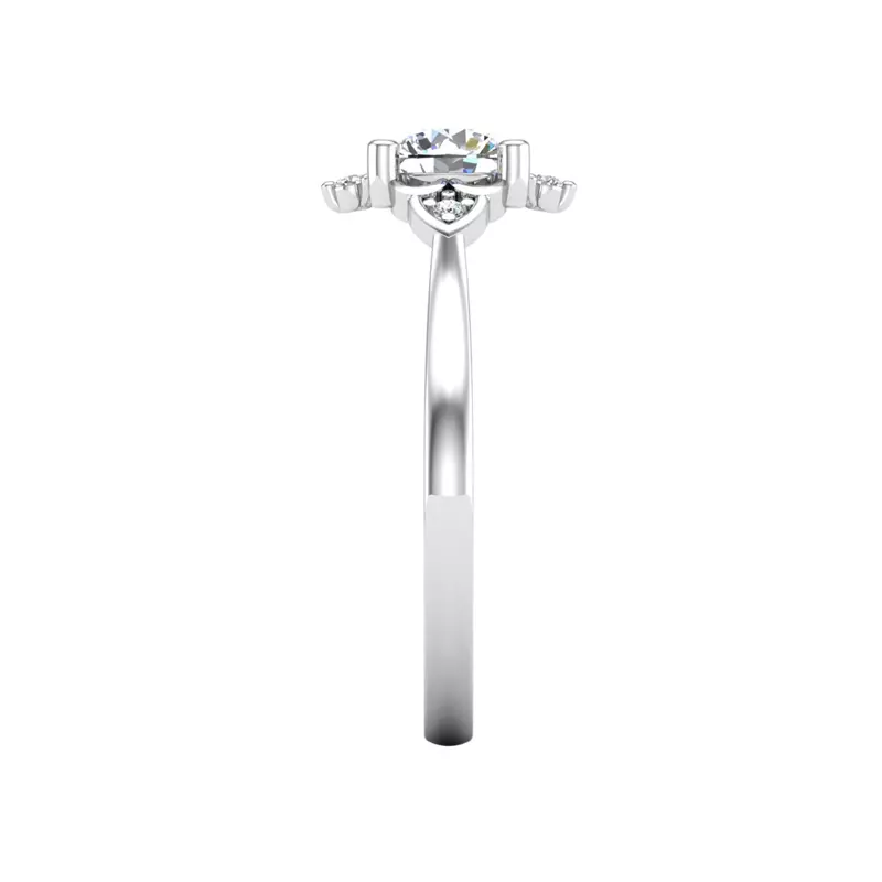 14K White Gold Aspen Art Deco Engagement Ring