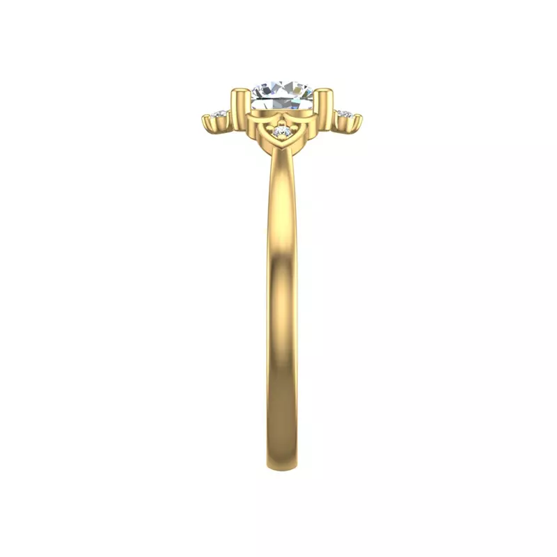 14K Yellow Gold Aspen Art Deco Engagement Ring