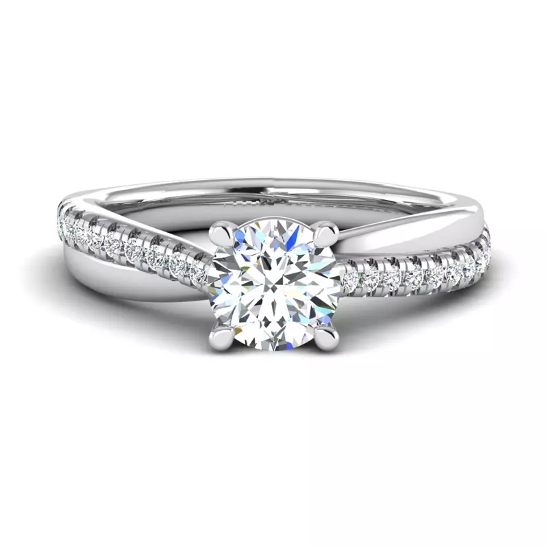 18K White Gold Trinity Engagement Ring