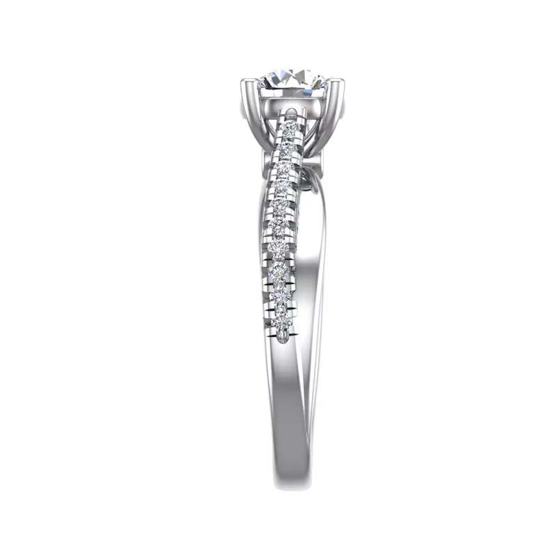 18K White Gold Trinity Engagement Ring
