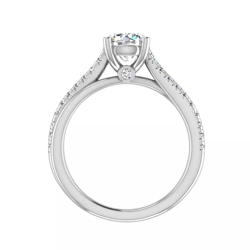 18K White Gold Trinity Engagement Ring
